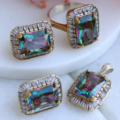 Mystic Topaz Silver Set