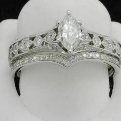 1890s Vintage 2.00 Ct Art Deco Antique Bridal Set
