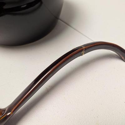 Pfaltzgraff Brown Drip Bean Pot & Ladle (K)
