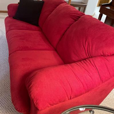 Ashley furniture modern red sofa