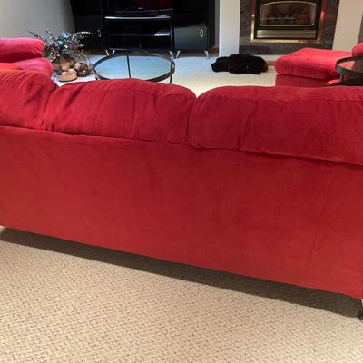 Ashley furniture modern red sofa
