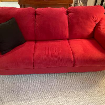 Ashley furniture modern red sofa