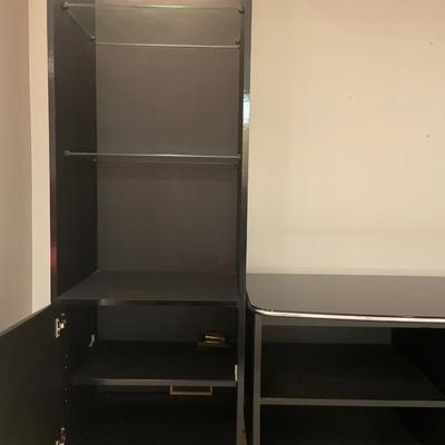 Black high gloss entertainment stand