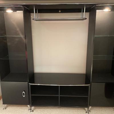 Black high gloss entertainment stand