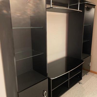 Black high gloss entertainment stand