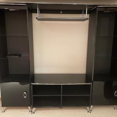 Black high gloss entertainment stand