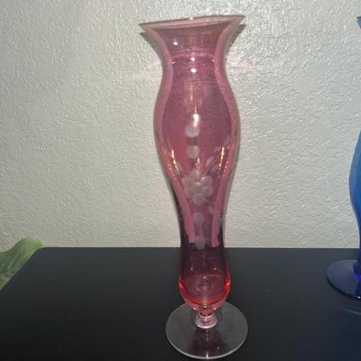 Depression glass bud vase