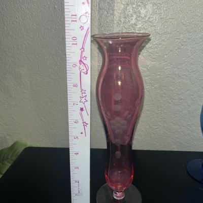 Depression glass bud vase