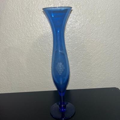 Vintage blue bud vase