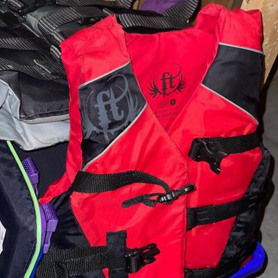 Pile of life jackets