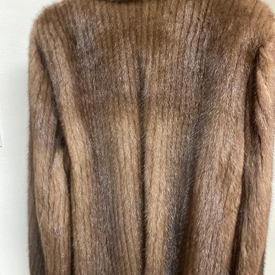 Short brown fur coat