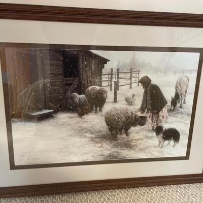 Girl with sheep art