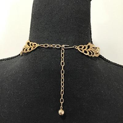 Beautiful Vintage Multi strand, layered gold, toned, choker necklace