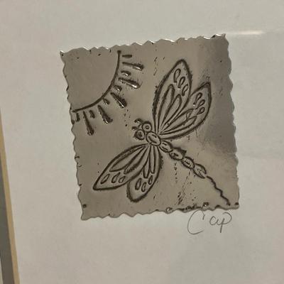 Lampshade, fan & dragonfly decor