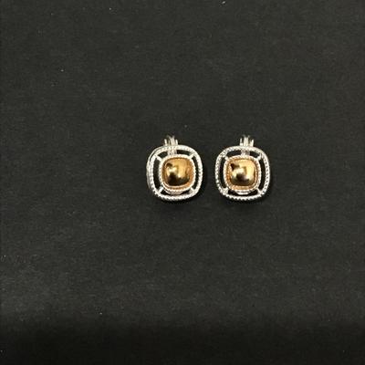 HMN two tone clip on earrings