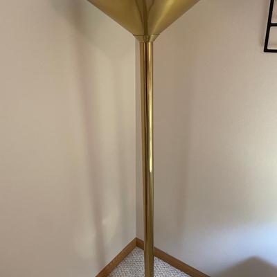 Tall brass floor lamp