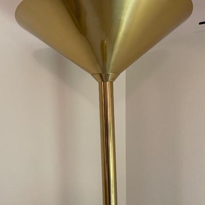 Tall brass floor lamp