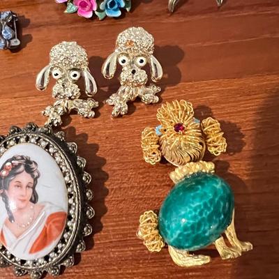 Big Lot Brooches Pins - Vintage, Austria, Limoges, Rhinestone, Statement, Enamel, Pewter