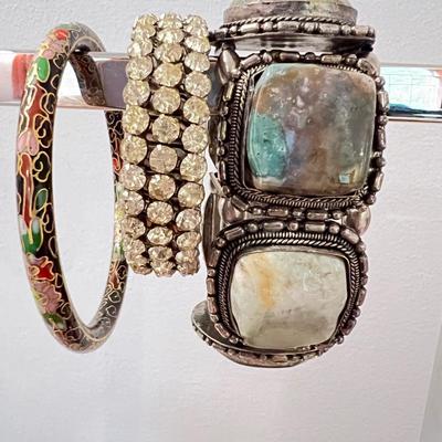 Big Lot Bracelets - Enamel, Vintage, Bangles, Rhinestones, Glass