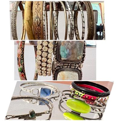Big Lot Bracelets - Enamel, Vintage, Bangles, Rhinestones, Glass