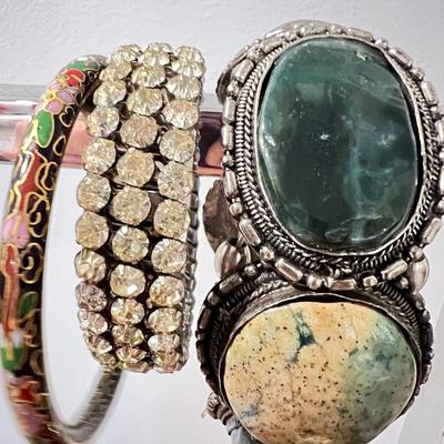 Big Lot Bracelets - Enamel, Vintage, Bangles, Rhinestones, Glass