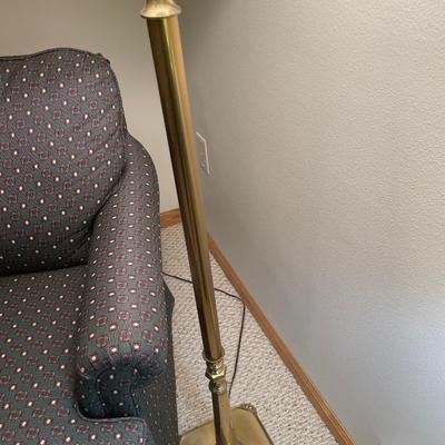 Vintage brass table lamp with brass floor lamp