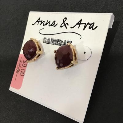 Gameday Brown rhinestone studded earrings,