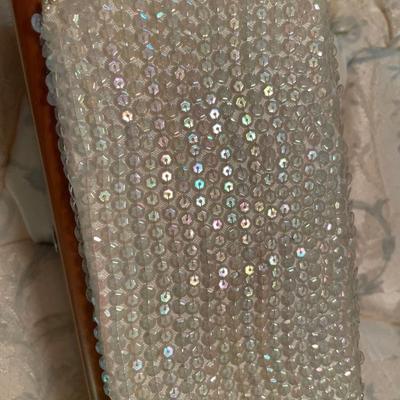 Beaded purse and wood jewelry box