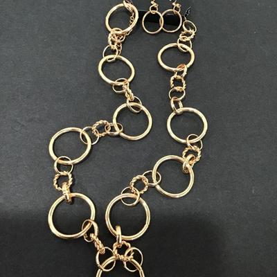 Paparazzi, gold, toned necklace, and earring set