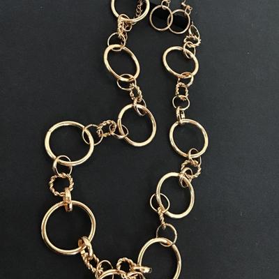 Paparazzi, gold, toned necklace, and earring set