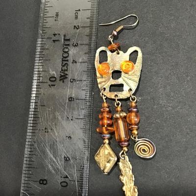 Cute vintage cat dangle earrings