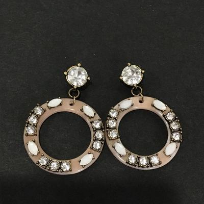 Cute BoHo style antique bronze, toned, rhinestone dangle earrings