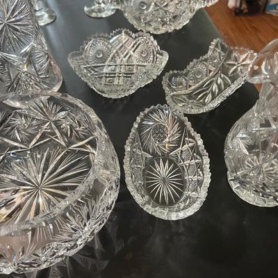 BIG Lot Cut Crystal, Glass, Decorative, Serving Ware, Vases, Milk Glass