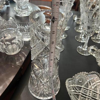 BIG Lot Cut Crystal, Glass, Decorative, Serving Ware, Vases, Milk Glass