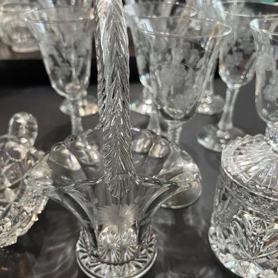 BIG Lot Cut Crystal, Glass, Decorative, Serving Ware, Vases, Milk Glass