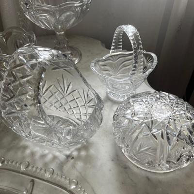 BIG Lot Cut Crystal, Glass, Decorative, Serving Ware, Vases, Milk Glass