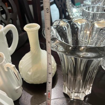 BIG Lot Cut Crystal, Glass, Decorative, Serving Ware, Vases, Milk Glass