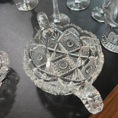 BIG Lot Cut Crystal, Glass, Decorative, Serving Ware, Vases, Milk Glass