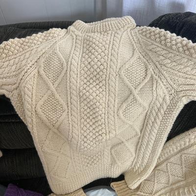 8 Vintage Irish Sweater Lot - Designer Rosemarie B, Wool, Cardigan
