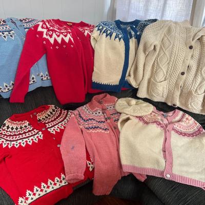 Vintage Wool Sweaters Hat Lot - Scandinavian, Irish