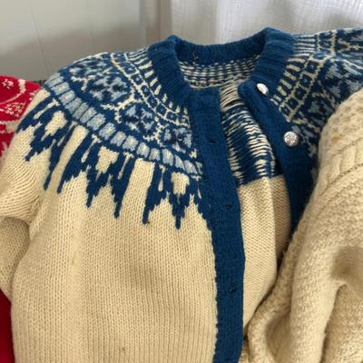 Vintage Wool Sweaters Hat Lot - Scandinavian, Irish