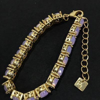 Vintage park lane light pink rhinestone tennis bracelet
