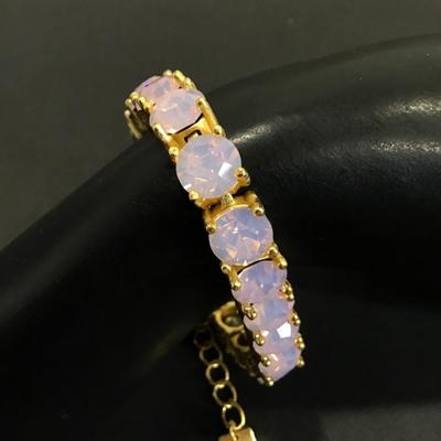 Vintage park lane light pink rhinestone tennis bracelet