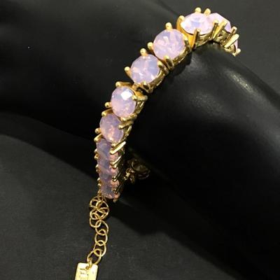 Vintage park lane light pink rhinestone tennis bracelet
