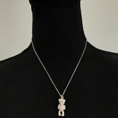 Crystal Rhinestone teddybear necklace