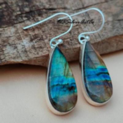 Natural Labradorite Drop Earrings