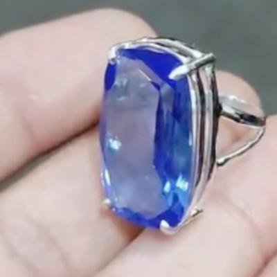 Natural Tanzanite Cocktail Ring 925