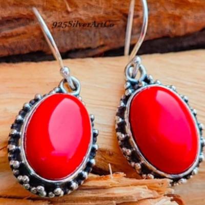 Red Coral Earrings