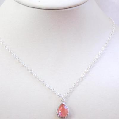 Silver Coral Pendant Necklace