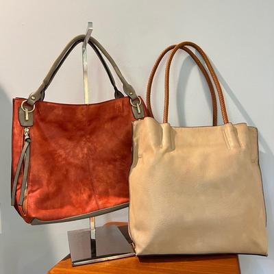 2 Faux Leather Concealed Carry Totes Purses - Orange is "Connor"